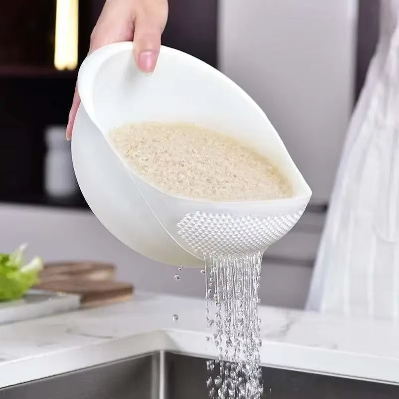 Image of 2-in-1 Rice Strainer & Bean Washer: The Ultimate Versatile Colander for Vegetables & Fruits