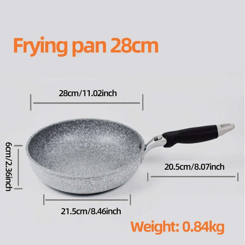 Image of Durable Stone Frying Pan: The Best Non-Stick Wok Skillet for Gas & Induction (20-28cm)