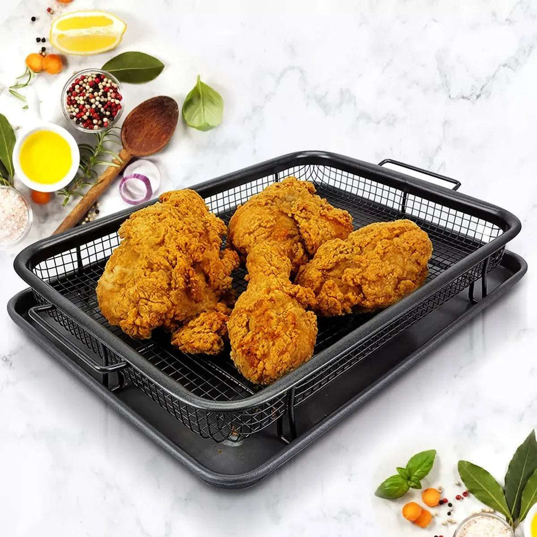 Image of Ultimate Non-Stick Baking Tray: Versatile Oil Frying & Grill Pan for Perfect Cooking