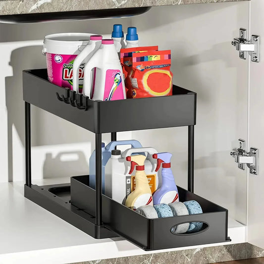 Image of Maximize Space with the Best Kitchen Under Sink Organizer Featuring Sliding Drawers