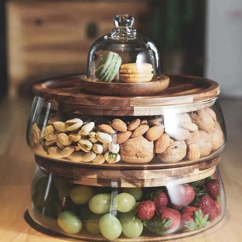 Image of Enhance Your Kitchen with Creative Glass Food Storage Containers Featuring Wooden Lids