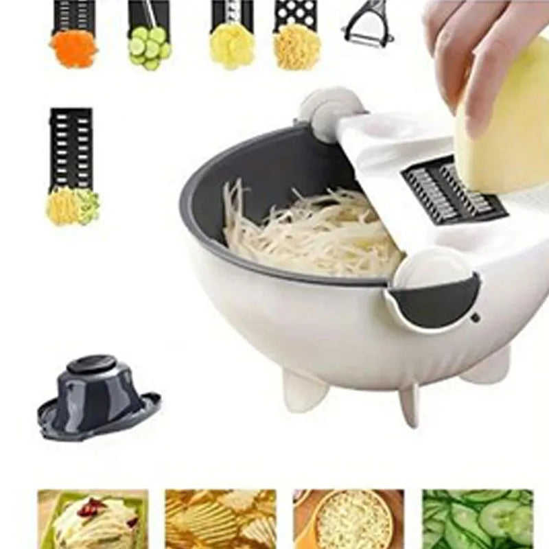 9-in-1 Vegetable Cutter & Drain Basket – Multifunctional Kitchen Tool - My Dream Kitchen