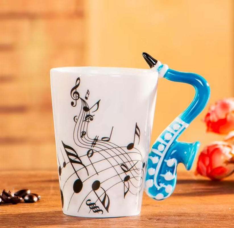 240ml Creative Music Ceramic Mug – Guitar/Violin Handle Coffee & Tea Cup - My Dream Kitchen