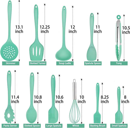 Silicone Kitchen Cooking Utensils Set – Spatula & Pasta Tools - My Dream Kitchen