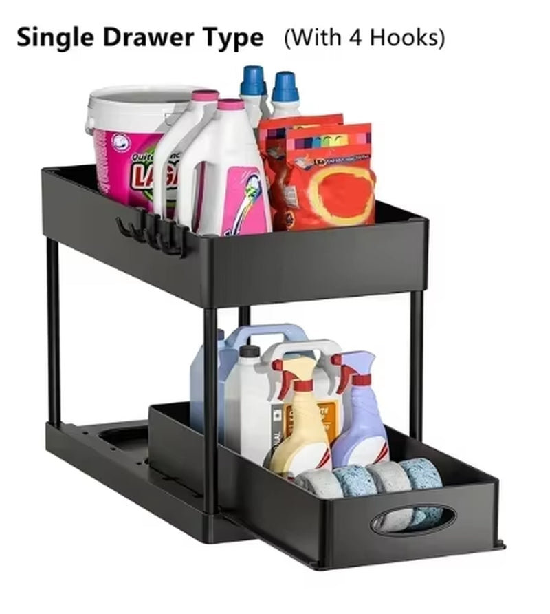 Kitchen Under Sink Organizer with Sliding Drawers