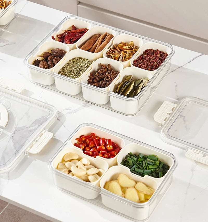 Portable Divided Serving Tray with Lid – Snack Box for Parties & Picnics - My Dream Kitchen