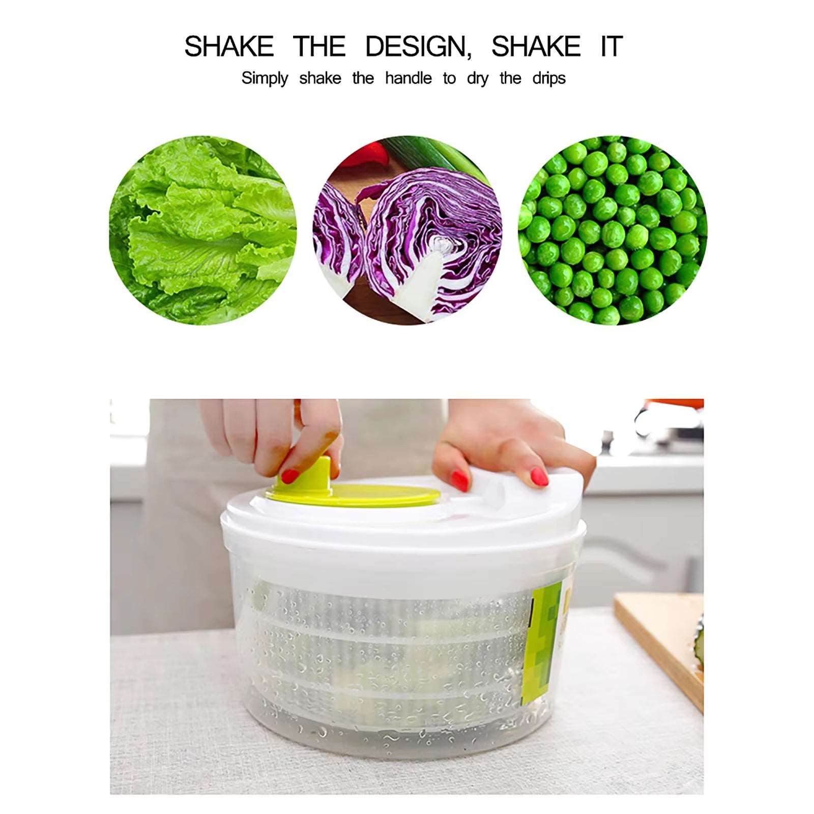 Salad Spinner – Lettuce Washer and Dryer for Leafy Vegetables