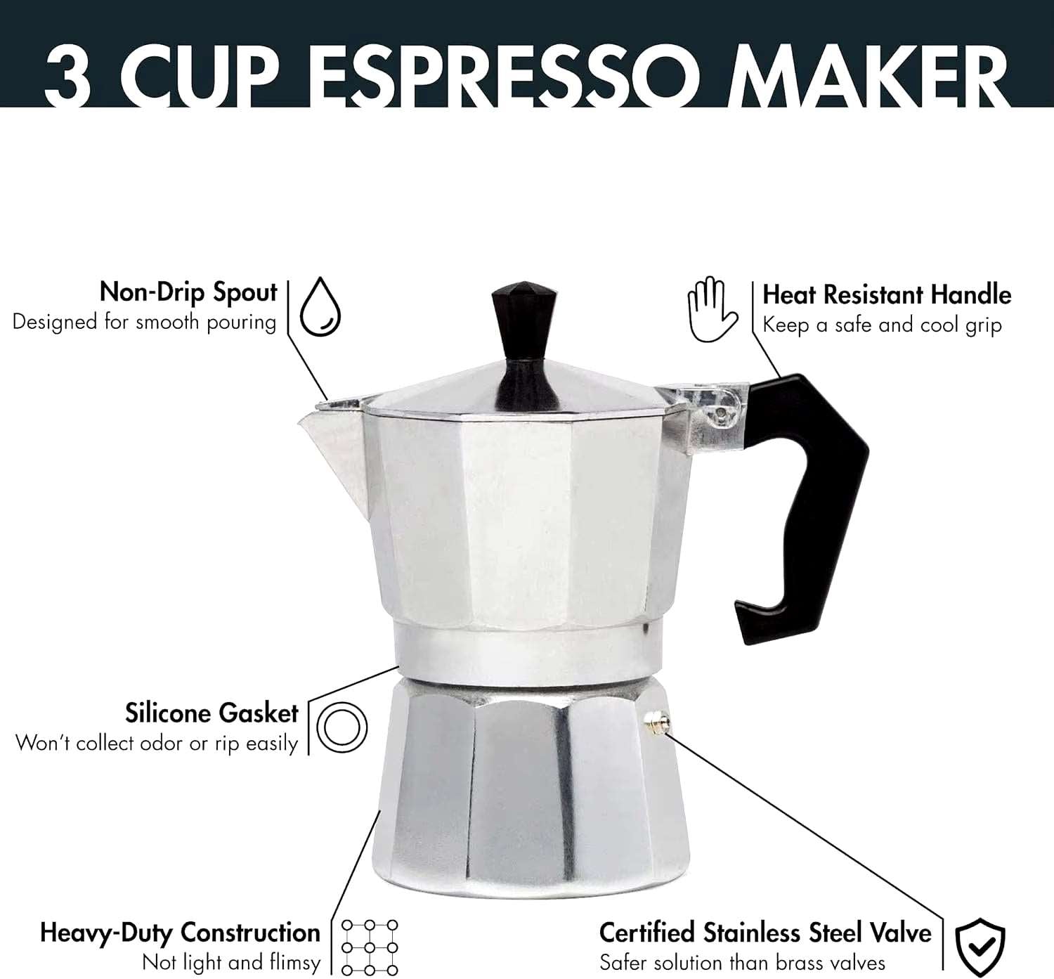 Classic Italian 8-Cup Espresso Moka Pot – Stovetop Coffee Maker!