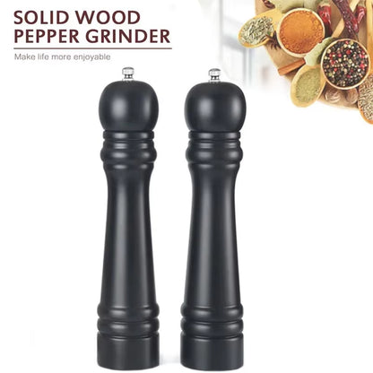 Elegant Black Wood Pepper and Salt Grinder