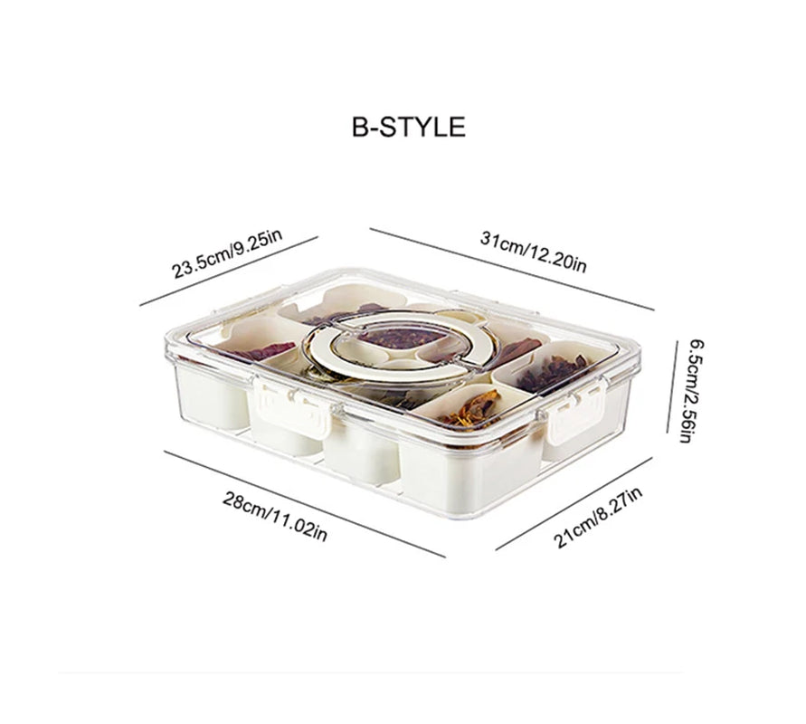 Portable Divided Serving Tray with Lid – Snack Box for Parties & Picnics - My Dream Kitchen