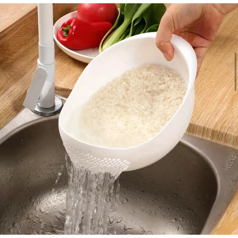 2-in-1 Rice Strainer and Bean Washer – Versatile Colander for Vegetables and Fruits