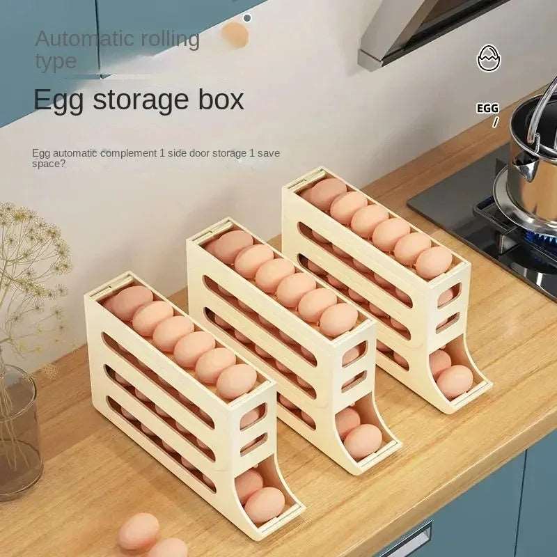 Multi-Layer Egg Storage Box – Rolling Egg Holder for Refrigerator - My Dream Kitchen