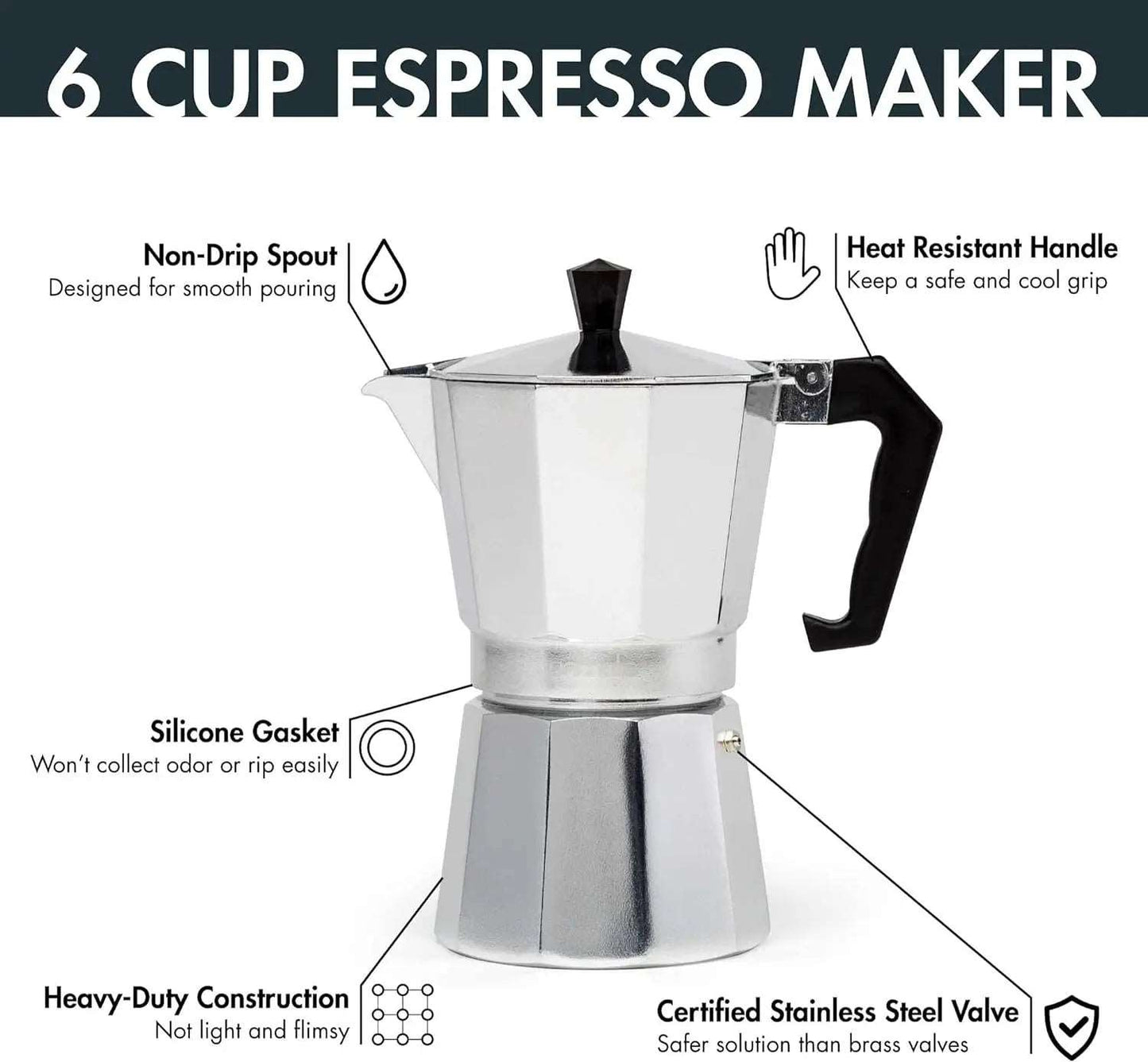 Classic Italian 8-Cup Espresso Moka Pot – Stovetop Coffee Maker!