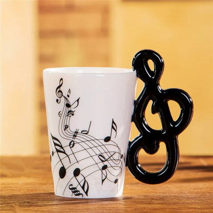 240ml Creative Music Ceramic Mug – Guitar/Violin Handle Coffee & Tea Cup - My Dream Kitchen