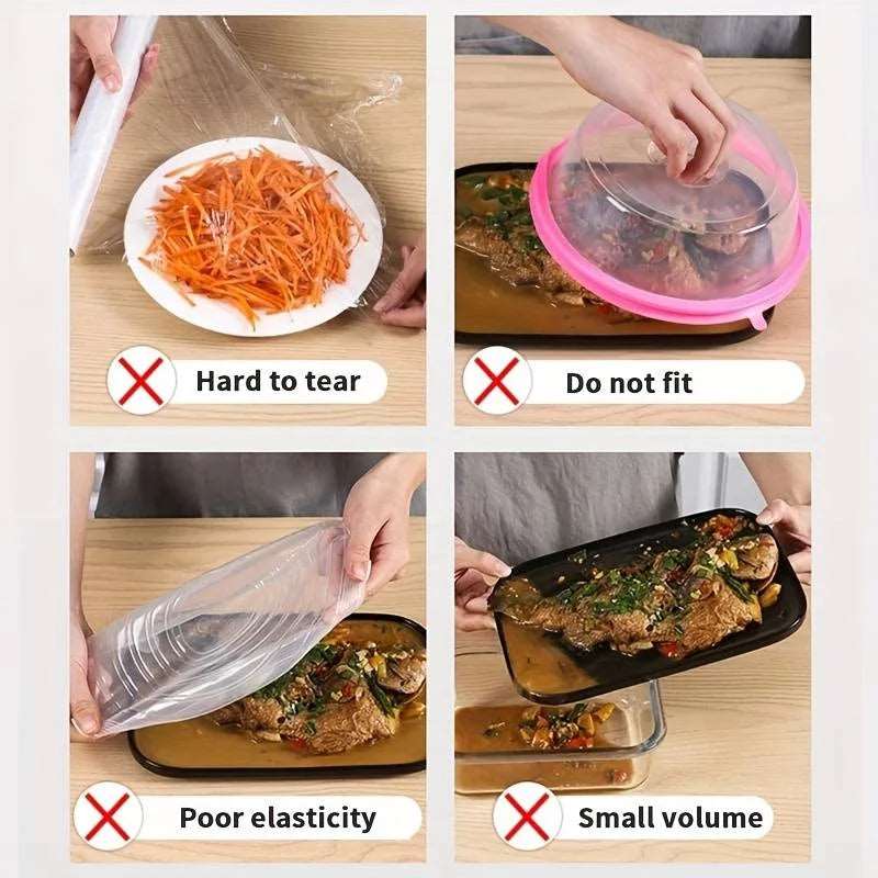 Reusable Elastic Silicone Food Covers for Bowls & Plates - My Dream Kitchen