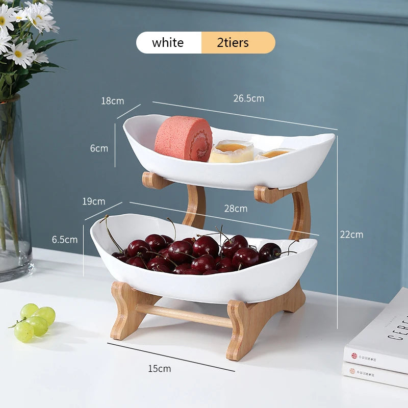 Partitioned Wooden Fruit and Cake Trays – Stylish Dinnerware for Your Kitchen!