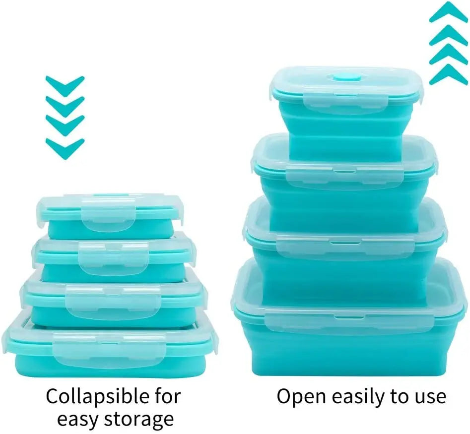 EcoFold 4-Pc Collapsible Silicone Lunch Box Set