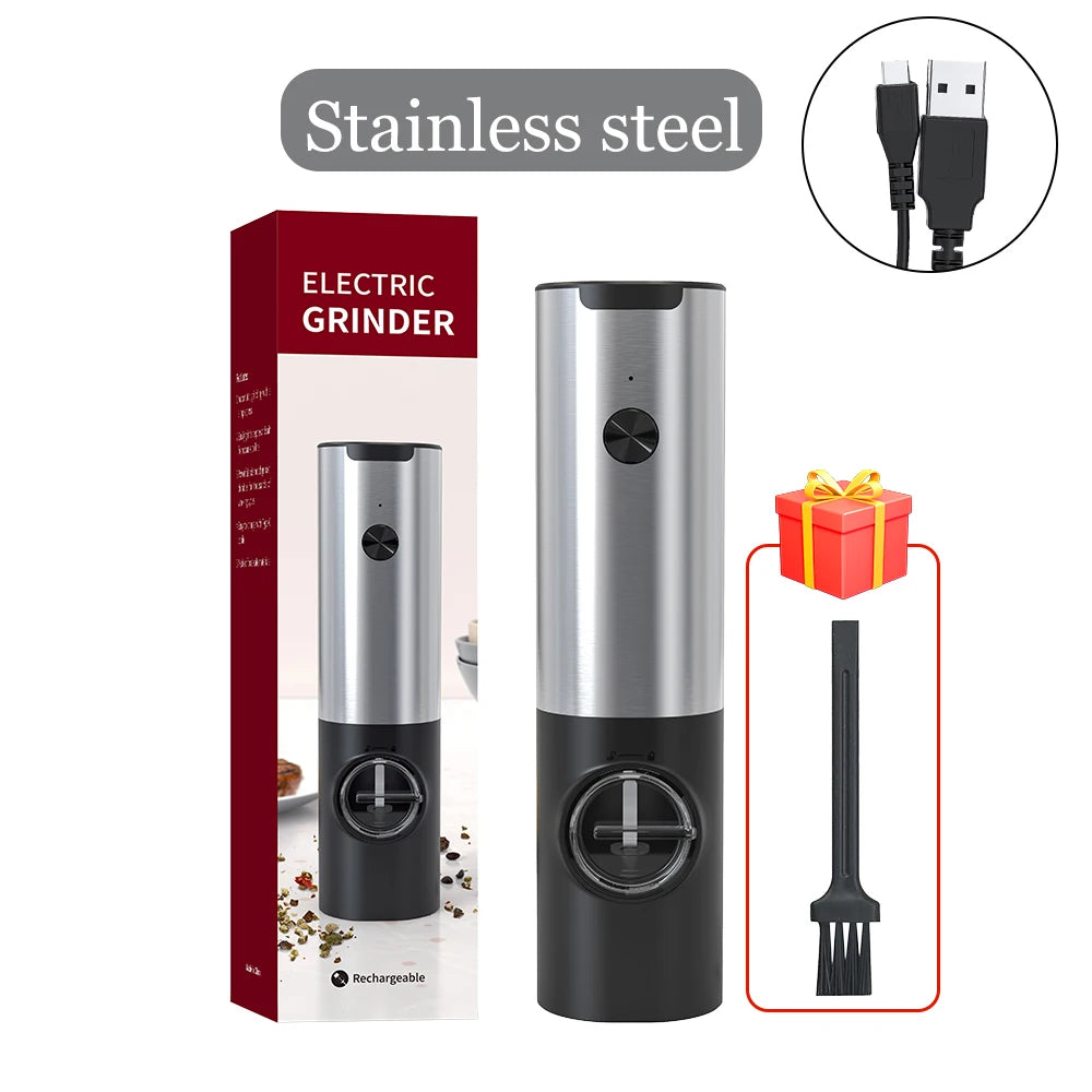 USB Rechargeable Electric Salt & Pepper Grinder - My Dream Kitchen