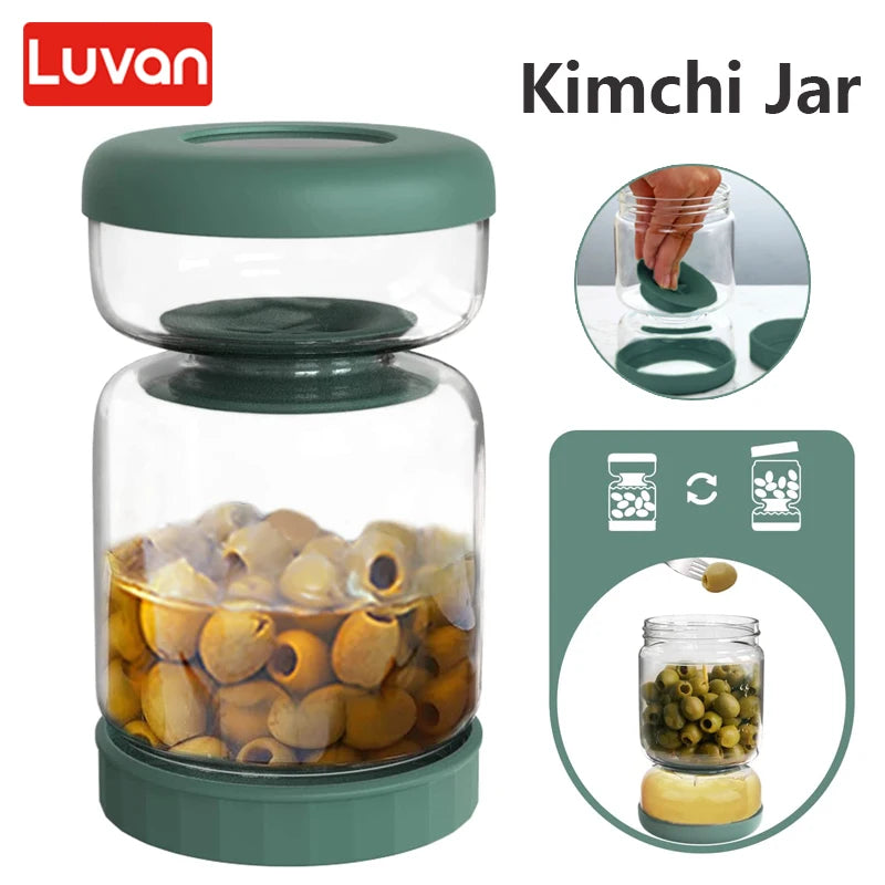 Glass Pickle Jar with Strainer Lid – Versatile Food Storage Container for Fermentation