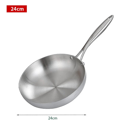 304 Stainless Steel Frying Pan – Nonstick Performance Without Coating for Gas & Induction Cooking