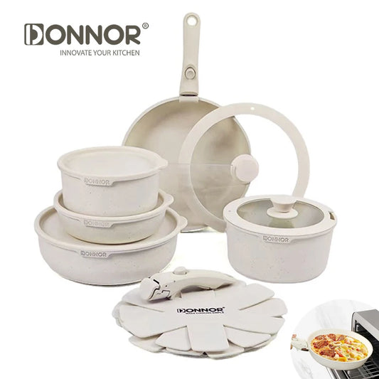 Nonstick Kitchen Cookware Set – Removable Handle, Oven Safe