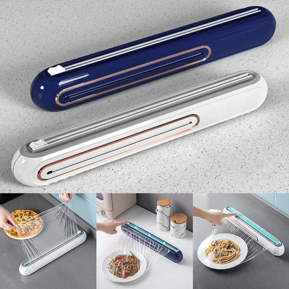 Food Plastic Wrap Dispenser & Cutter - Convenient Kitchen Storage Box