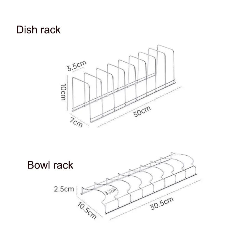 Stainless Steel Kitchen Bowl & Dish Organizer – Multi-Functional Storage Rack!