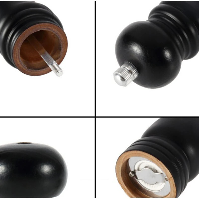 Elegant Black Wood Pepper and Salt Grinder