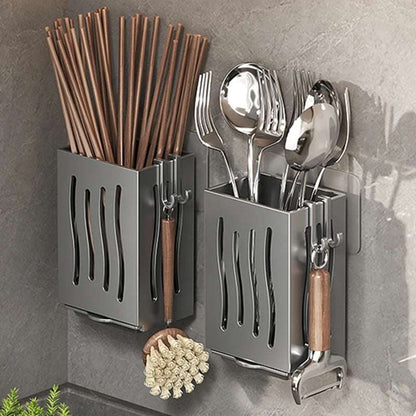 Multifunctional Kitchen Utensil Storage Rack – Wall-Mounted & Freestanding Organizer!