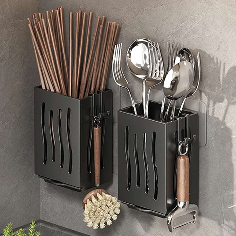 Multifunctional Kitchen Utensil Storage Rack – Wall-Mounted & Freestanding Organizer!