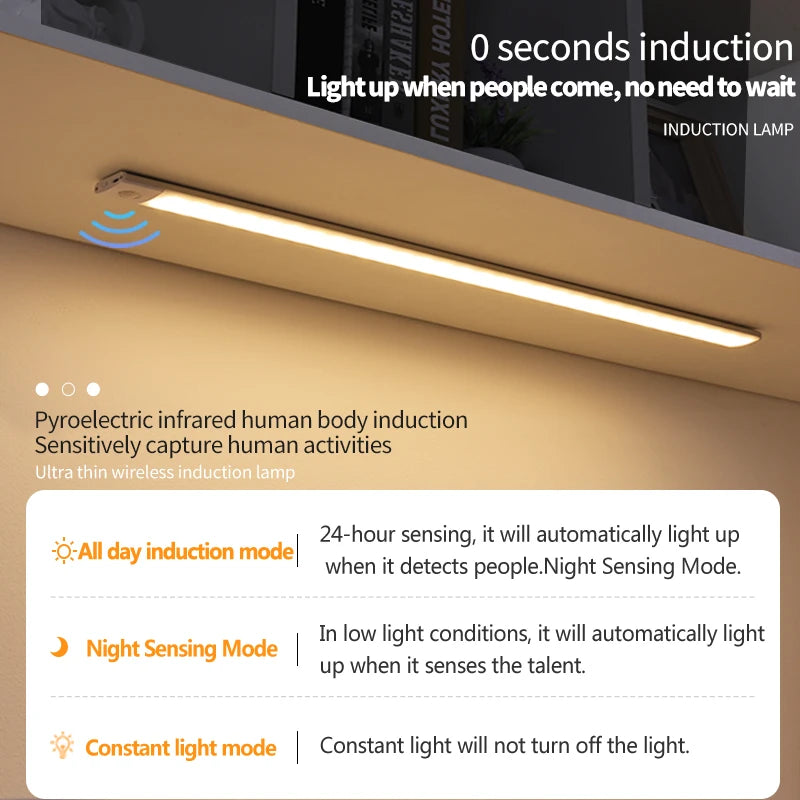 USB Rechargeable Cabinet Light with Motion Sensor