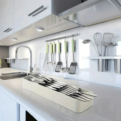 Space-Saving Cutlery & Knife Organizer Tray - My Dream Kitchen