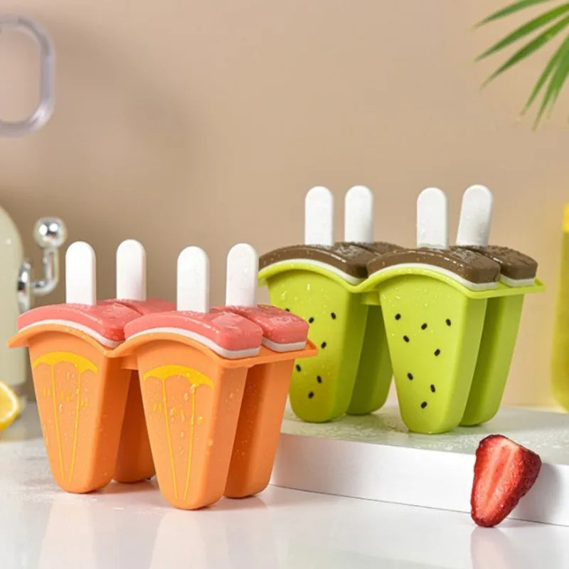 Watermelon-Shaped Ice Cream Mold with Cover - DIY Popsicle Maker