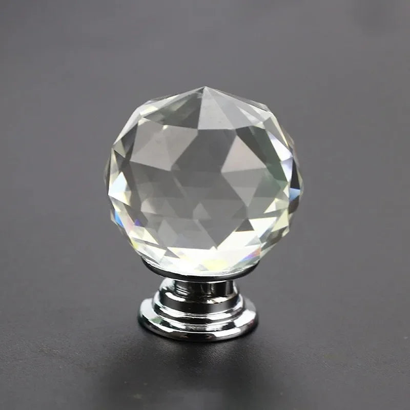 Crystal Glass Knobs – Clear Ball Design Cabinet and Drawer Pulls