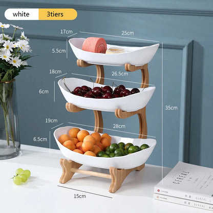 Partitioned Wooden Fruit and Cake Trays – Stylish Dinnerware for Your Kitchen!