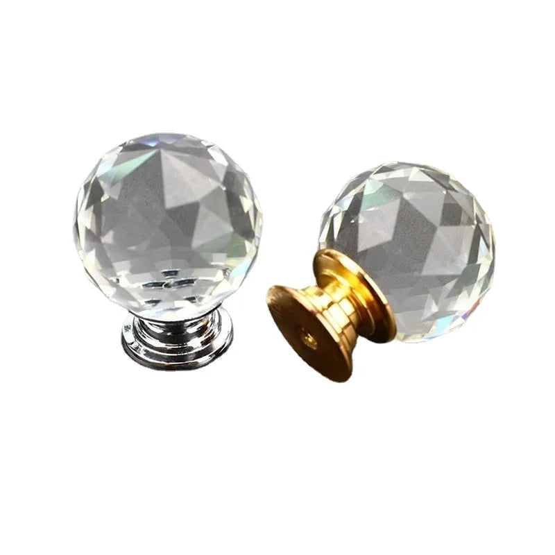 Crystal Glass Knobs – Clear Ball Design Cabinet and Drawer Pulls