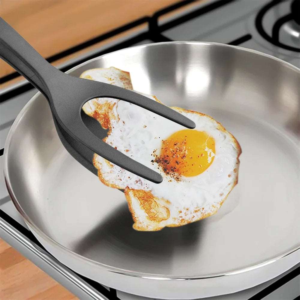 2-in-1 Nylon Flip Tongs & Spatula for Eggs & Steak - My Dream Kitchen