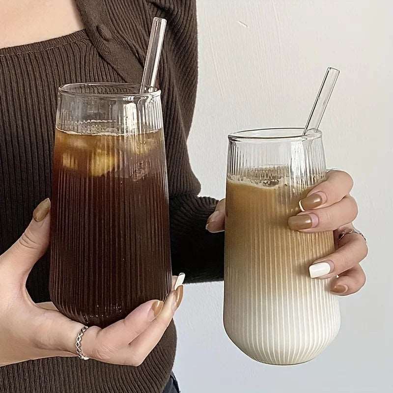 500ml Vertical Stripes Heat-Resistant Drinking Glass