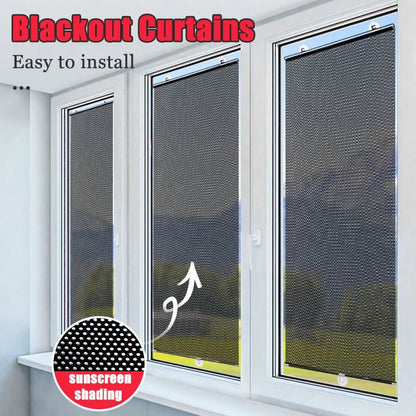 Universal Roller Blinds with Suction Cups - Nail-Free Blackout Curtains for Home and Office