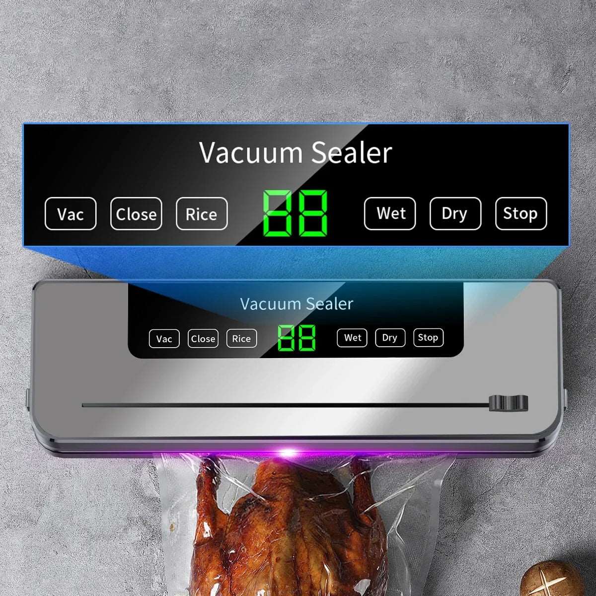 Electric Vacuum Sealer with Built-In Cutter – Keep Your Food Fresh!