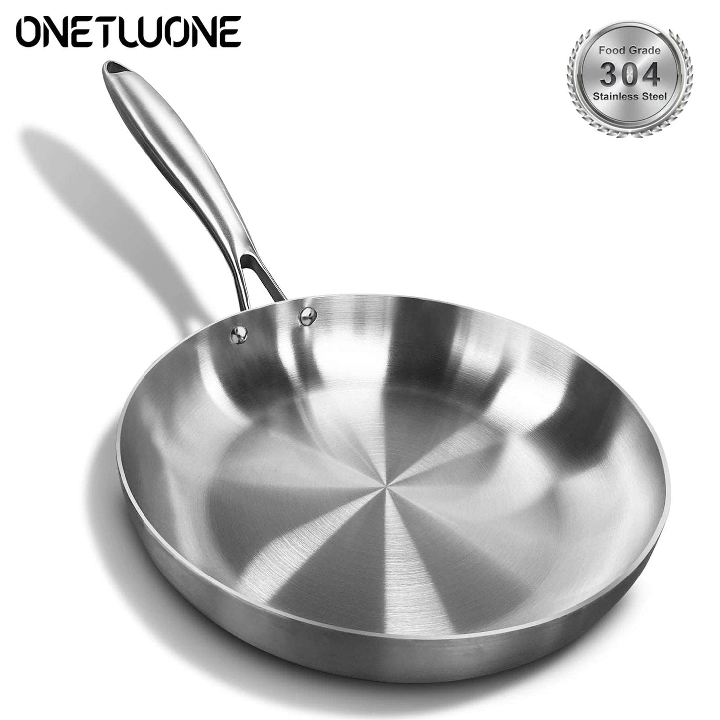 304 Stainless Steel Frying Pan – Nonstick Performance Without Coating for Gas & Induction Cooking