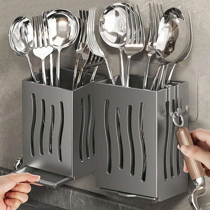 Multifunctional Kitchen Utensil Storage Rack – Wall-Mounted & Freestanding Organizer!