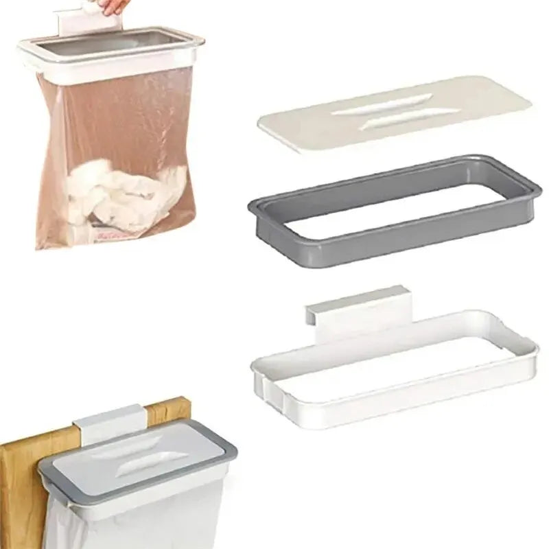 Hanging Trash Bag Holder – Kitchen Cabinet Support Rack - My Dream Kitchen