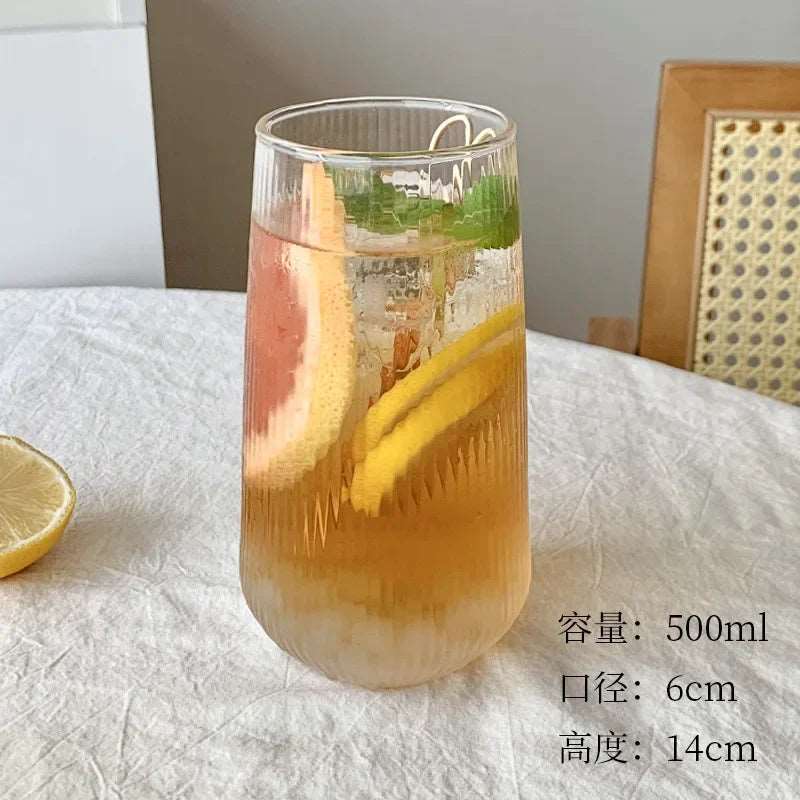 500ml Vertical Stripes Heat-Resistant Drinking Glass