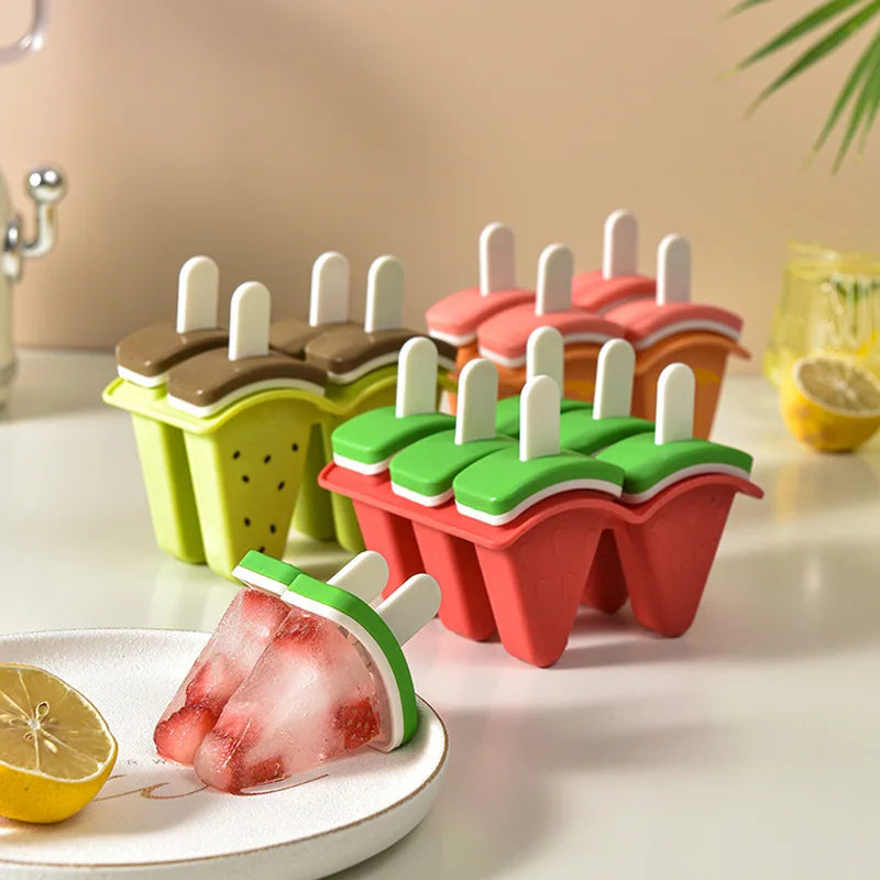 Watermelon-Shaped Ice Cream Mold with Cover - DIY Popsicle Maker