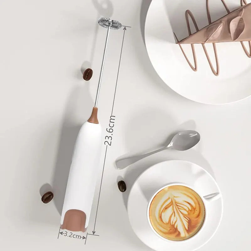 Electric Milk Frother & Drink Mixer - Coffee Cappuccino Creamer Whisk