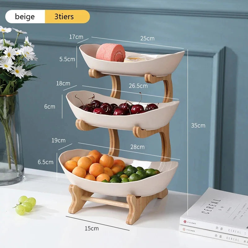 Partitioned Wooden Fruit and Cake Trays – Stylish Dinnerware for Your Kitchen!