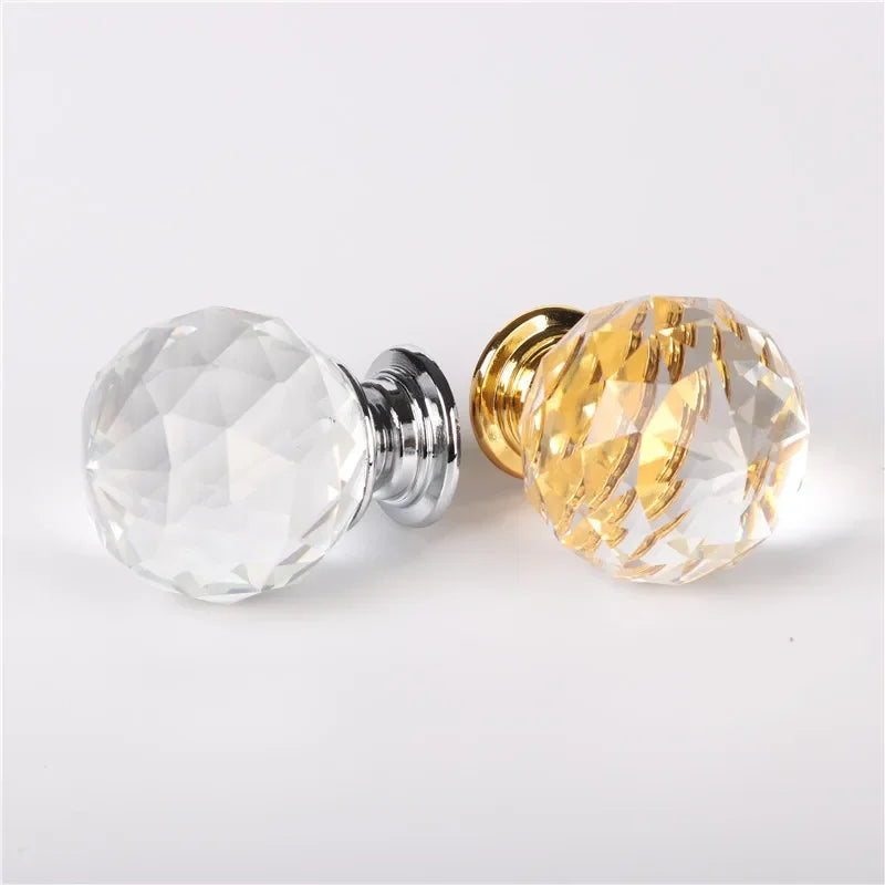 Crystal Glass Knobs – Clear Ball Design Cabinet and Drawer Pulls