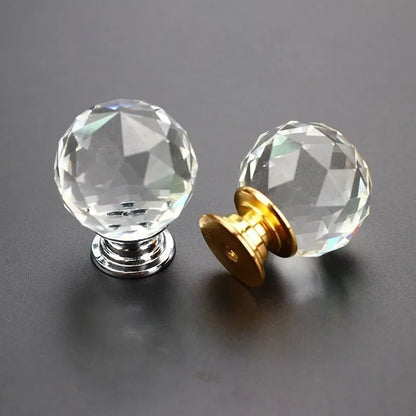 Crystal Glass Knobs – Clear Ball Design Cabinet and Drawer Pulls