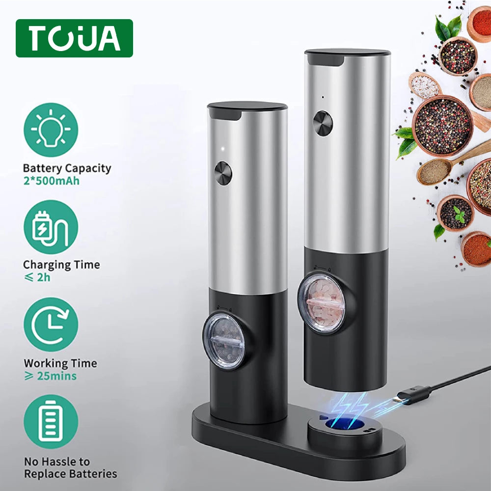 USB Rechargeable Electric Salt & Pepper Grinder - My Dream Kitchen